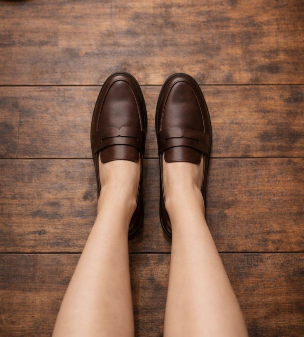 Brązowe mokasyny damskie