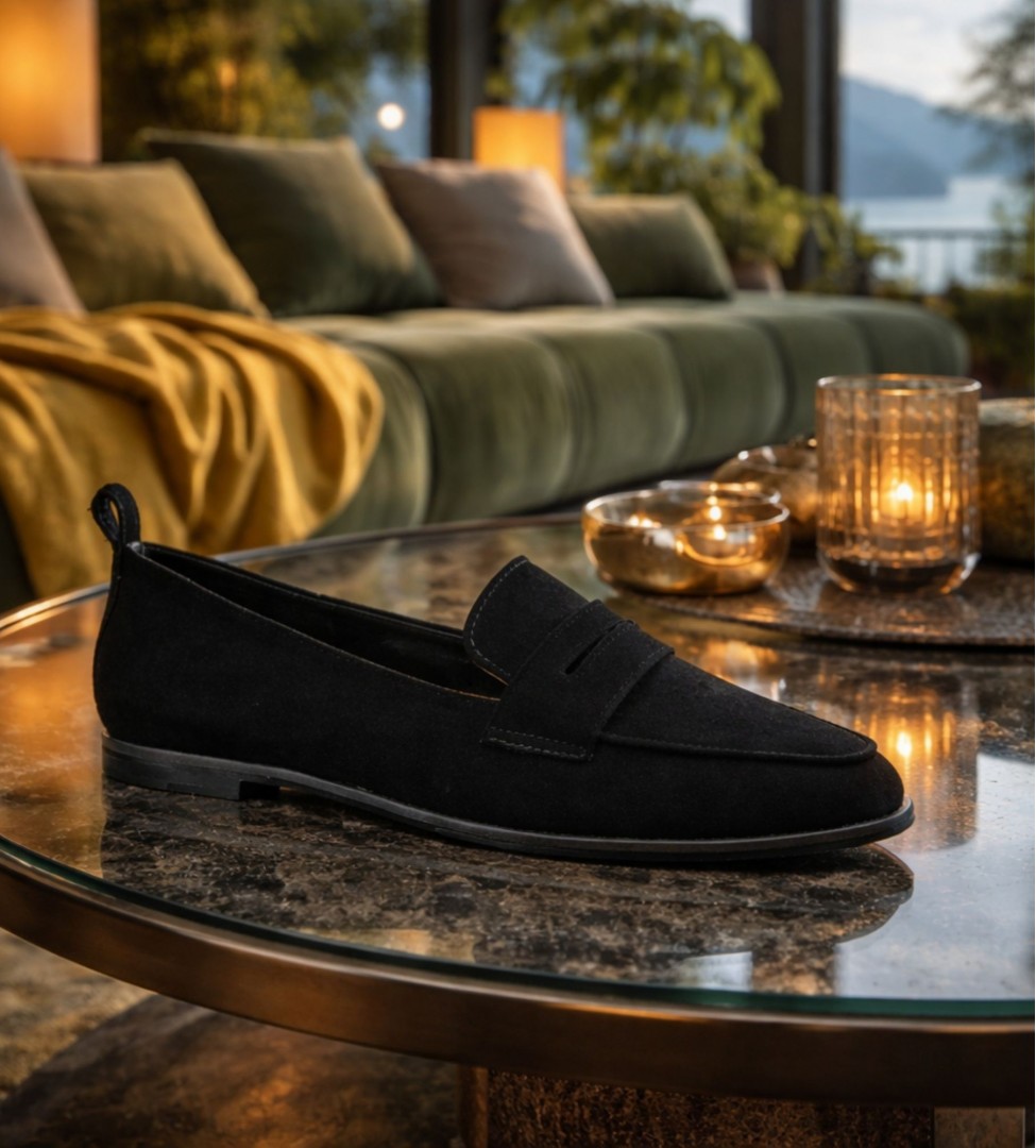 Czarne mokasyny damskie