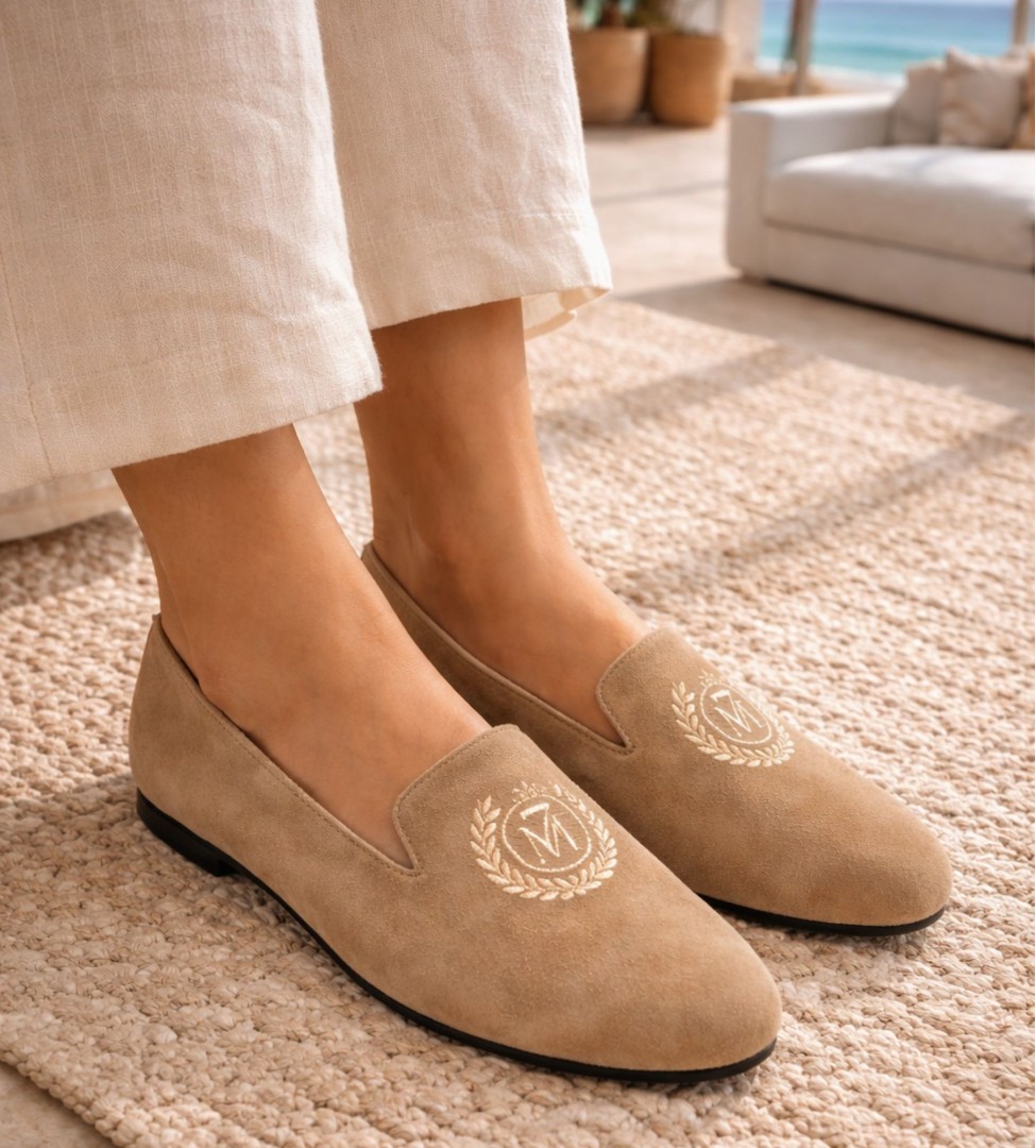 Brązowe baleriny damskie