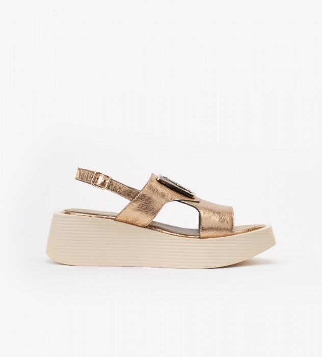 Miedzane sandały damskie