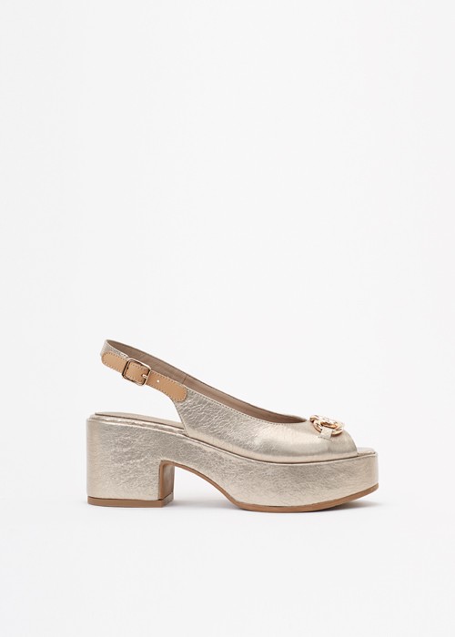 Złote sandały damskie