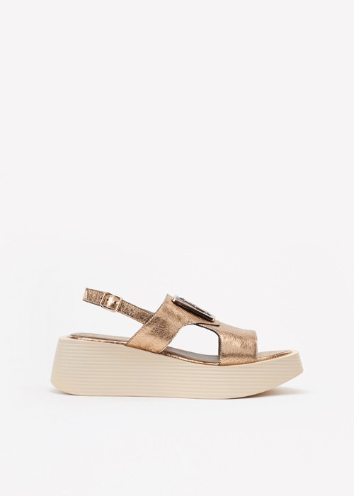 Miedzane sandały damskie