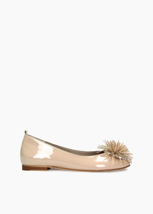 Beżowe baleriny damskie