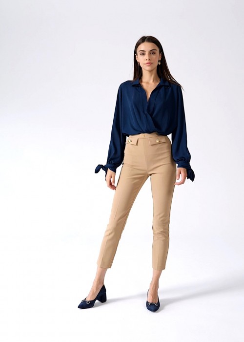 Granatowe czółenka damskie