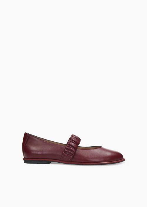 Bordowe baleriny damskie