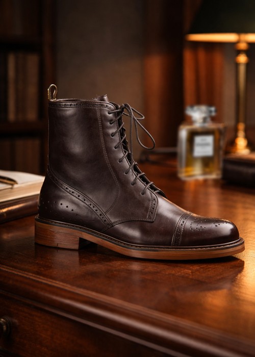 Brązowe trzewiki damskie