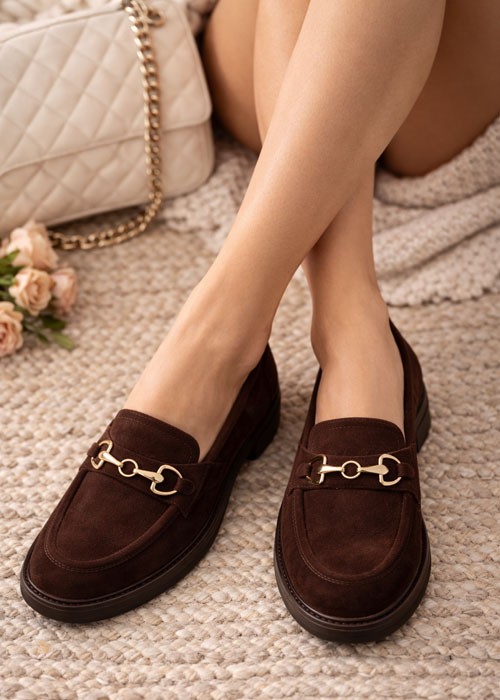 Brązowe mokasyny damskie