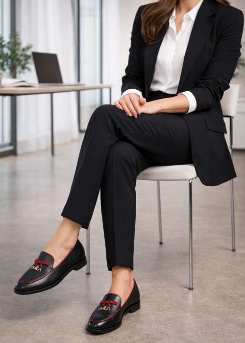 Czarne mokasyny damskie