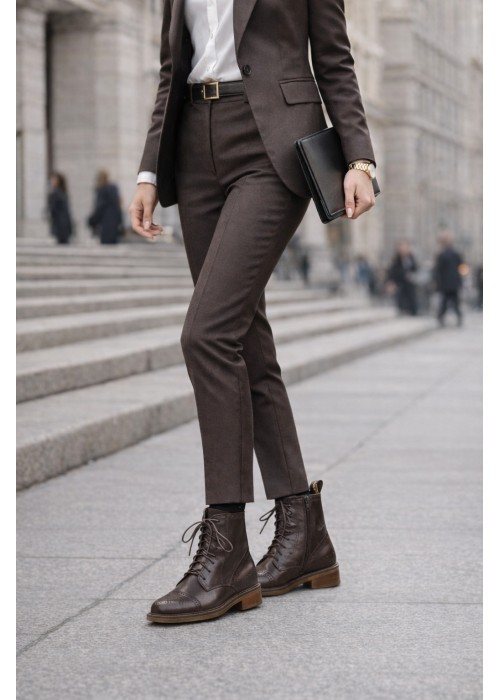 Brązowe trzewiki damskie