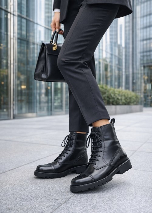 Czarne trzewiki damskie