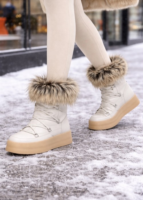 Białe botki damskie