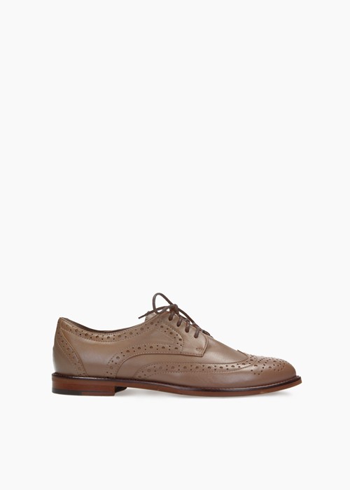 Ciemno beżowe półbuty damskie