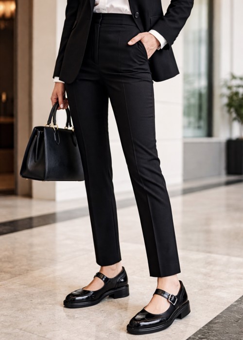 Czarne półbuty damskie