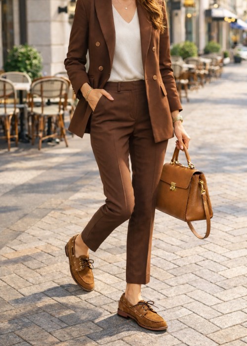 Koniakowe półbuty damskie