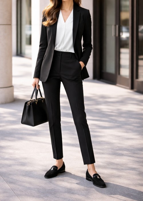 Czarne mokasyny damskie