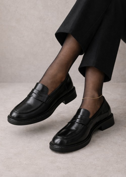 Czarne mokasyny damskie