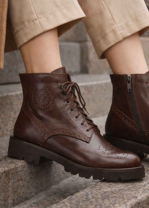 Brązowe trzewiki damskie