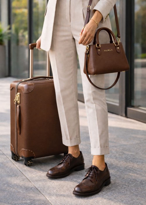 Brązowe półbuty damskie