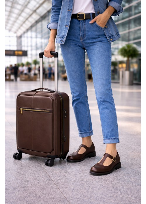 Brązowe półbuty damskie