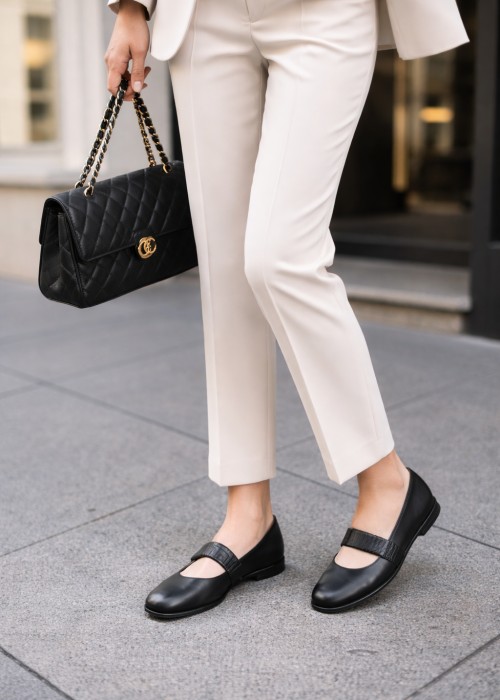 Czarne baleriny damskie