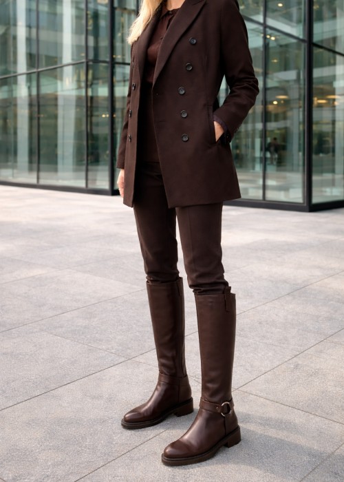 Brązowe kozaki damskie