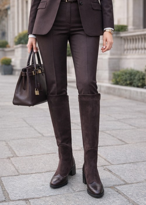 Brązowe kozaki damskie