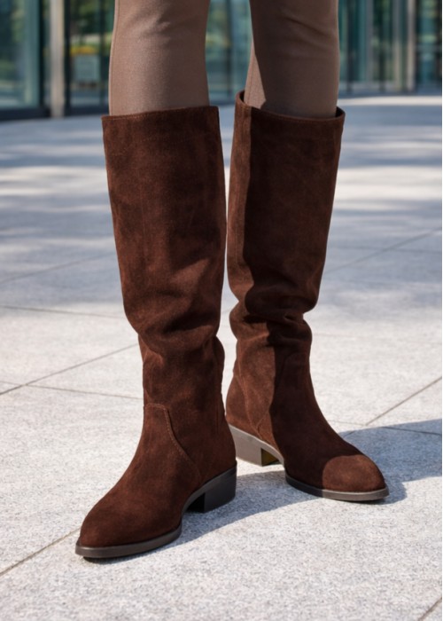 Brązowe kozaki damskie