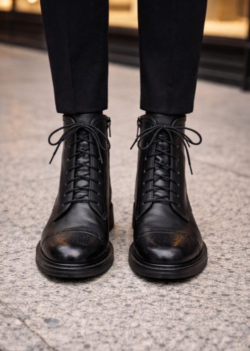 Czarne trzewiki damskie