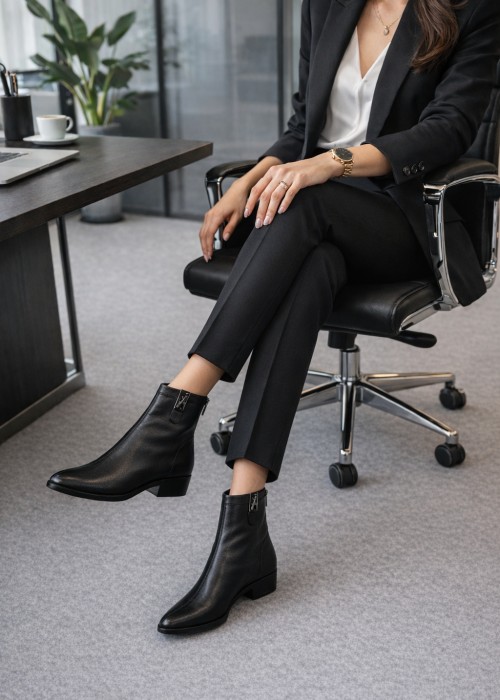Czarne botki damskie