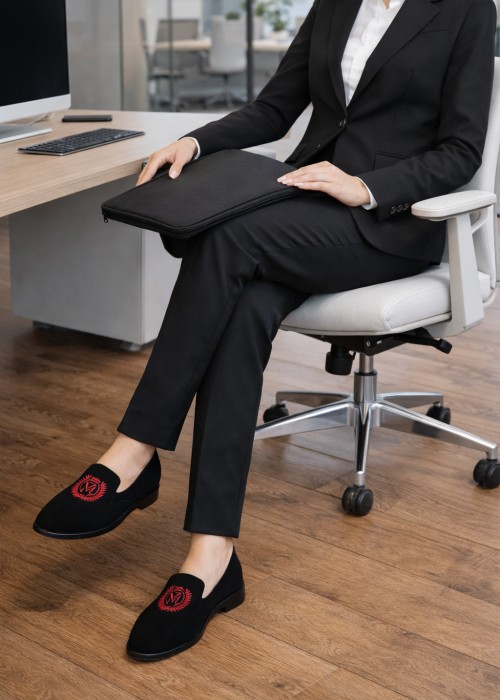 Czarne baleriny damskie