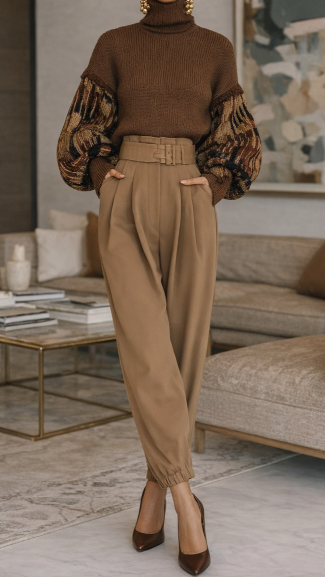 Brązowe czółenka damskie 937191S-0303